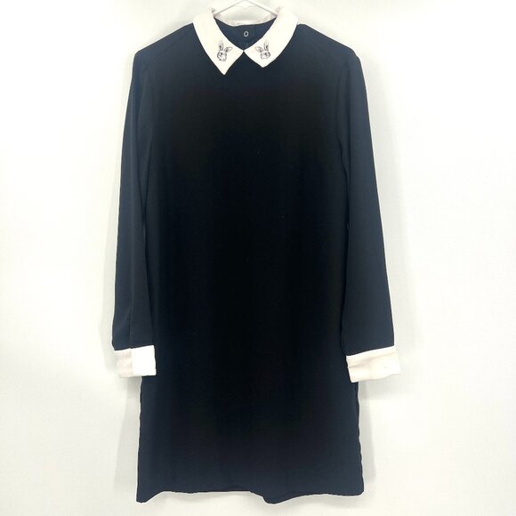 Victoria Beckham x Target Black White Peter Pan Collar Bunny Dress Women's Med - Picture 1 of 7